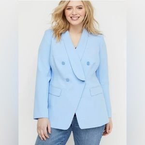 LANE BRYANT BLUE DOUBLE BREASTED MODERN STRETCH BLAZER SIZE 26